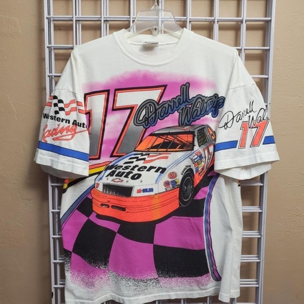 Vtg Rare NASCAR Darrell Waltrip All Over Print T Shirt
